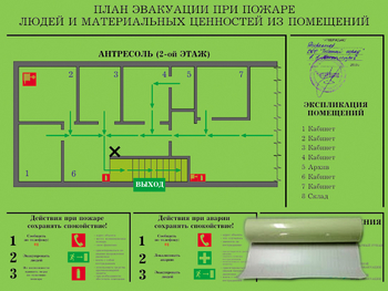 План эвакуации на фотолюминесцентной пленке ГОСТ 34428-2018 (300х400мм) - Планы эвакуации - Магазин охраны труда ИЗО Стиль